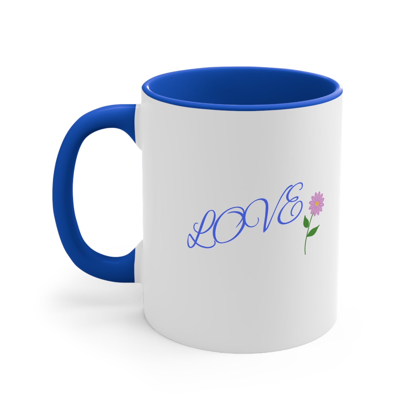 Love 1Corinthians 13 Mug — 11oz Blue-Handle Coffee Cup