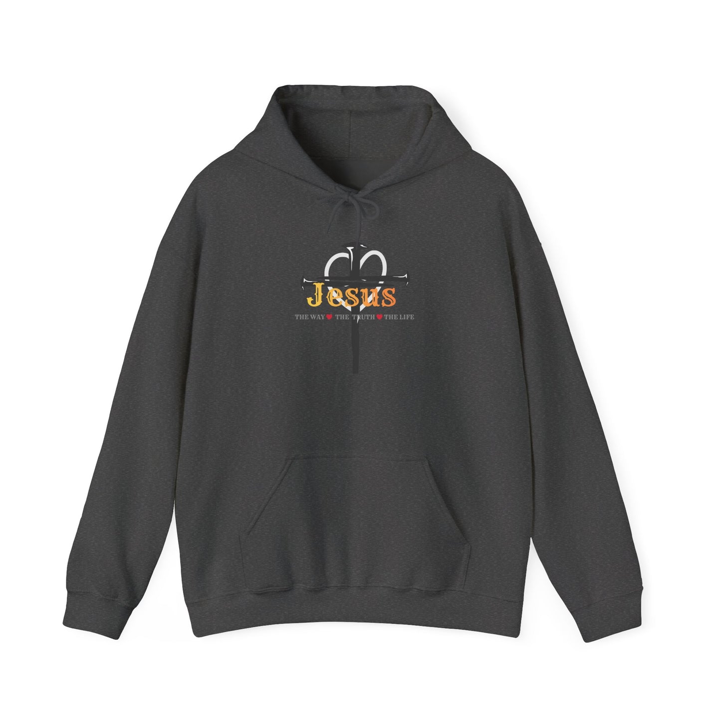 Jesus Cross Hoodie — Faith-Based Christian Pullover with 'Jesus' Front Design
