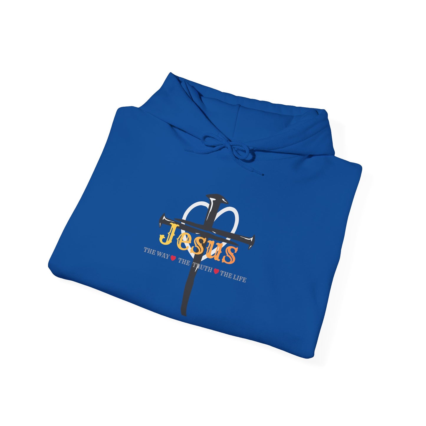 Jesus Cross Hoodie — Faith-Based Christian Pullover with 'Jesus' Front Design