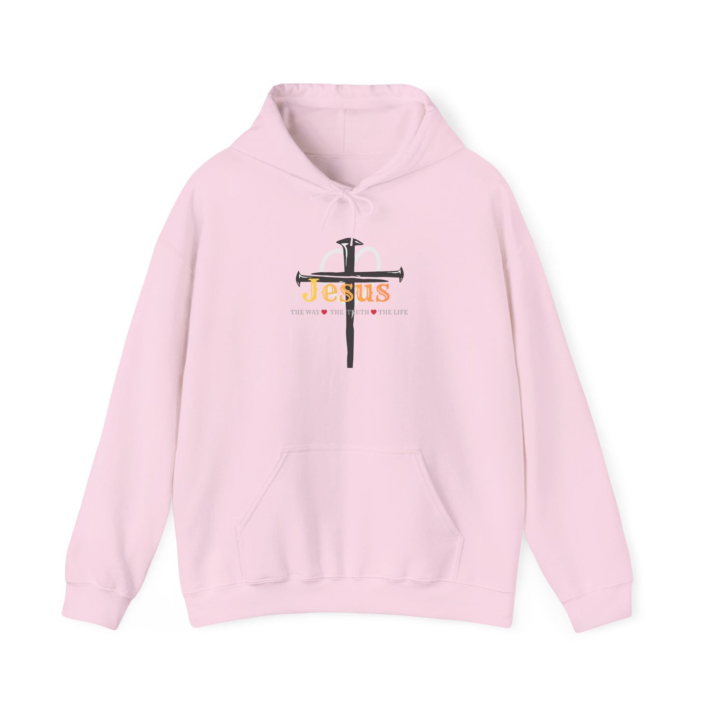 Jesus Cross Hoodie — Faith-Based Christian Pullover with 'Jesus' Front Design