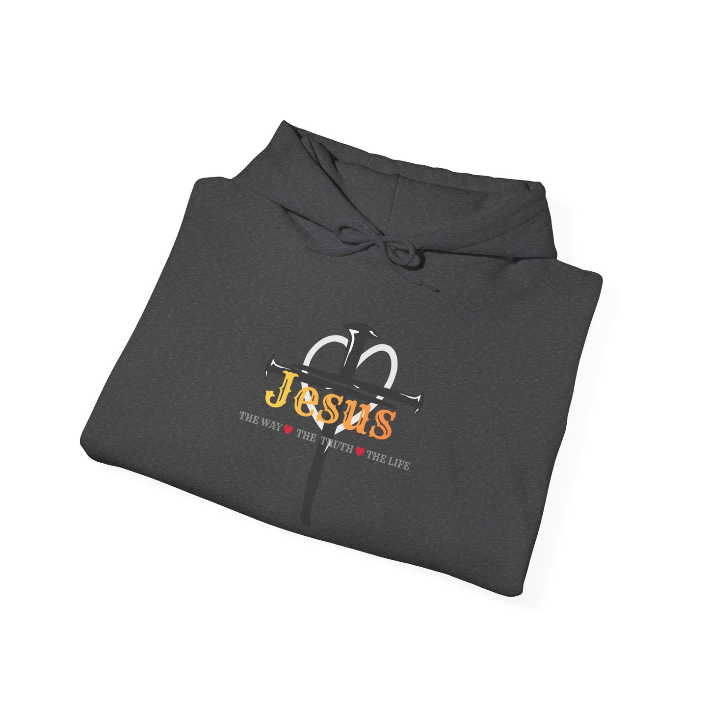 Jesus Cross Hoodie — Faith-Based Christian Pullover with 'Jesus' Front Design
