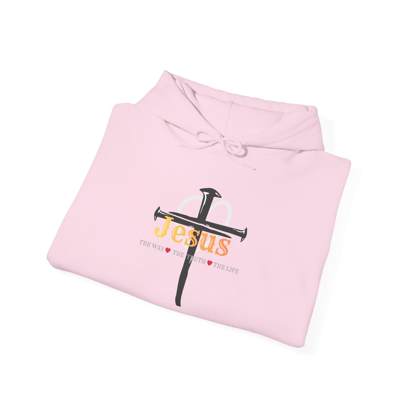 Jesus Cross Hoodie — Faith-Based Christian Pullover with 'Jesus' Front Design