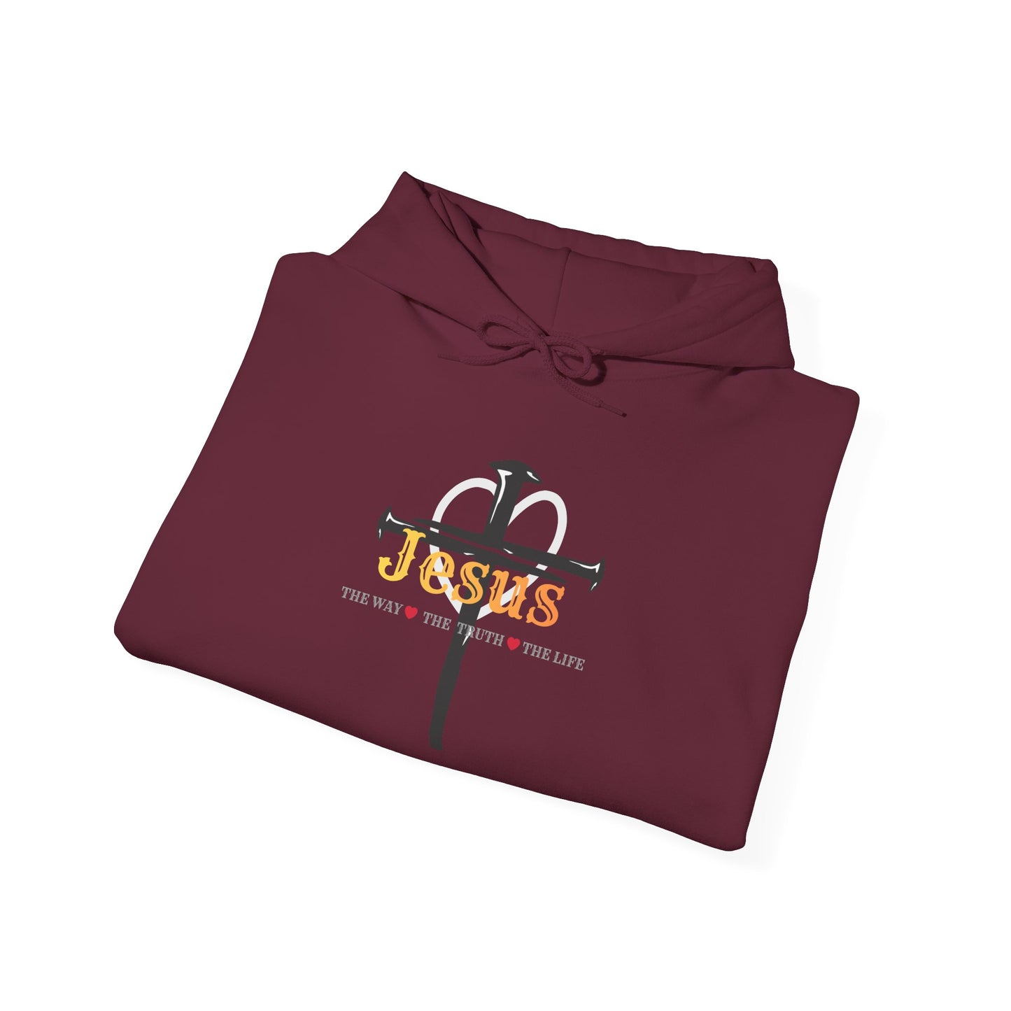 Jesus Cross Hoodie — Faith-Based Christian Pullover with 'Jesus' Front Design