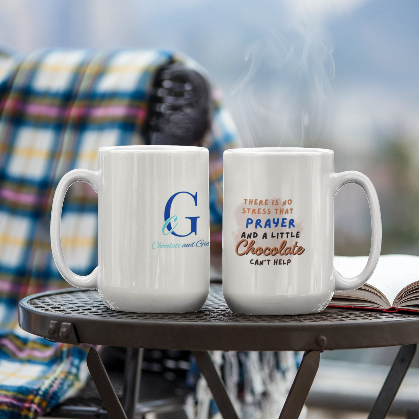 There is no Stress that Prayer and a little Chocolate can't Help Mug